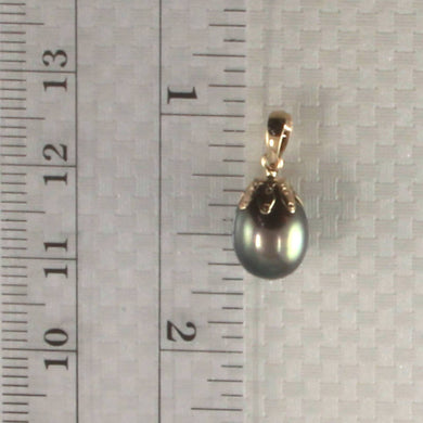 AAA Black Pearl Pendant – 14k Yellow Gold Claw Cap