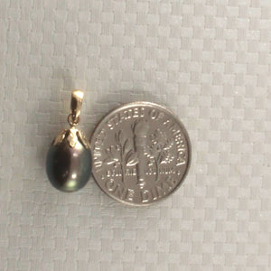 AAA Black Pearl Pendant – 14k Yellow Gold Claw Cap