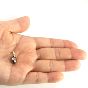 AAA Black Pearl Pendant – 14k Yellow Gold Claw Cap