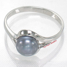 Load image into Gallery viewer, Solid Sterling Silver .925 Black Cultured Pearl Solitaire Ring