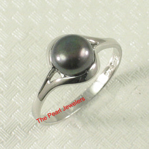 Solid Sterling Silver .925 Black Cultured Pearl Solitaire Ring