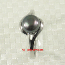 Load image into Gallery viewer, Solid Sterling Silver .925 Black Cultured Pearl Solitaire Ring