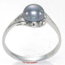 Load image into Gallery viewer, Solid Sterling Silver .925 Black Cultured Pearl Solitaire Ring
