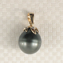 Load image into Gallery viewer, Black Tahitian Pearl &amp; Diamond Star-Bale in 14k Yellow Gold