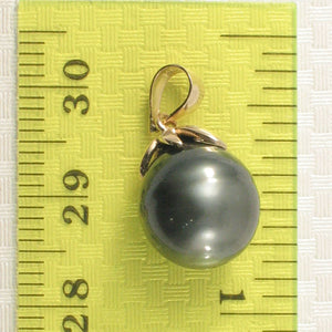 Black Tahitian Pearl & Diamond Star-Bale in 14k Yellow Gold