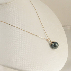 Black Tahitian Pearl & Diamond Star-Bale in 14k Yellow Gold