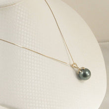 Load image into Gallery viewer, Black Tahitian Pearl &amp; Diamond Star-Bale Pendant 14K