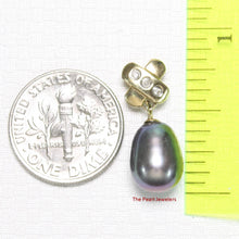 Load image into Gallery viewer, Black Pearl X Bail Pendant – 14k Yellow Gold + Diamonds