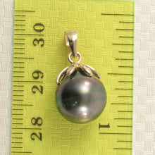 Load image into Gallery viewer, 14k Yellow Gold Star-Bale &amp; Diamond Black Tahitian Pearl Pendant