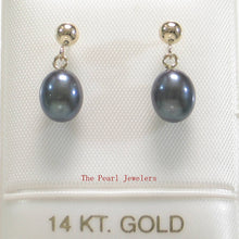 Load image into Gallery viewer, Raindrop  White Pearl Stud Dangle Earrings – 14k Yellow Gold Posts