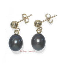 Load image into Gallery viewer, Raindrop  White Pearl Stud Dangle Earrings – 14k Yellow Gold Posts