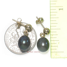 Load image into Gallery viewer, Raindrop  White Pearl Stud Dangle Earrings – 14k Yellow Gold Posts