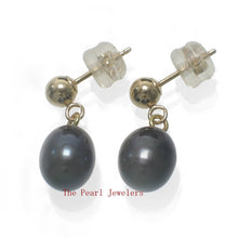Load image into Gallery viewer, Raindrop  White Pearl Stud Dangle Earrings – 14k Yellow Gold Posts