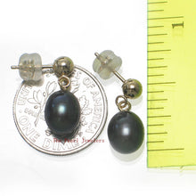 Load image into Gallery viewer, Raindrop  White Pearl Stud Dangle Earrings – 14k Yellow Gold Posts