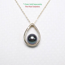 Load image into Gallery viewer, Black Pearl Raindrop Pendant with Diamond – 14k Yellow Gold