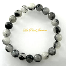 Load image into Gallery viewer, 10mm Black Rutilated Quartz Gemstone Beads Stretch Bracelet
