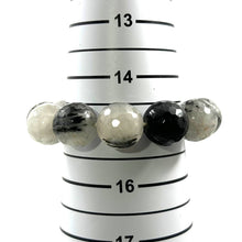 Load image into Gallery viewer, 16mm Black Rutilated Quartz Gemstone Stretch Bracelet