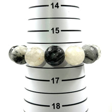 Load image into Gallery viewer, 16mm Black Rutilated Quartz Gemstone Stretch Bracelet