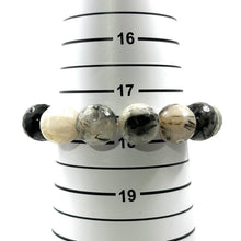 Load image into Gallery viewer, 16mm Black Rutilated Quartz Gemstone Stretch Bracelet
