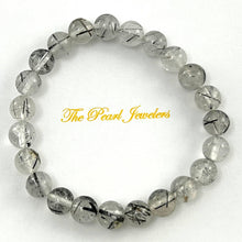Load image into Gallery viewer, 7.5mm Black Rutilated Quartz Stretch Bracelet