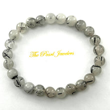 Load image into Gallery viewer, 7.5mm Black Rutilated Quartz Stretch Bracelet