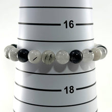 Load image into Gallery viewer, 8mm Black Rutilated Quartz Gemstone Beads Stretch Bracelet