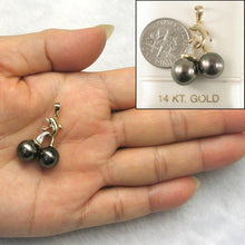 Load image into Gallery viewer, Black Tahitian Dolphin Pearl Pendant 14k