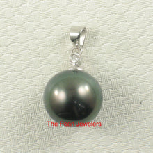 Load image into Gallery viewer, Black Tahitian Pearl &amp; 14k White Gold Diamond Accent Pendant
