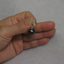 Load image into Gallery viewer, Black Tahitian Pearl &amp; 14k White Gold Diamond Accent Pendant