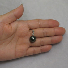 Load image into Gallery viewer, Black Tahitian Pearl &amp; 14k White Gold Diamond Accent Pendant