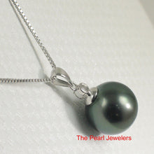 Load image into Gallery viewer, Black Tahitian Pearl &amp; 14k White Gold Diamond Accent Pendant