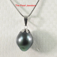 Load image into Gallery viewer, Black Tahitian Pearl Cap Pendant with Chain Options 14k