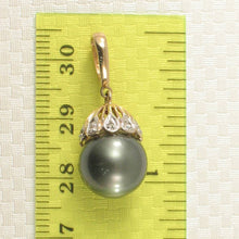 Load image into Gallery viewer, Vintage Baroque Black Tahitian Pearl &amp; 14k Yellow Gold Enhance-Cap Pendant