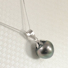 Load image into Gallery viewer, Black Tahitian Pearl Flower Cap Pendant 14KT