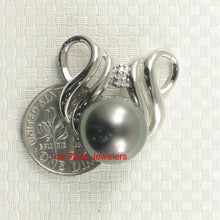 Load image into Gallery viewer, Black Tahitian Pearl Pendant in 14k White Gold &amp; Diamonds