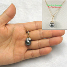 Load image into Gallery viewer, 14k Yellow Gold &amp; 6-Diamond Black Tahitian Pearl Pendant