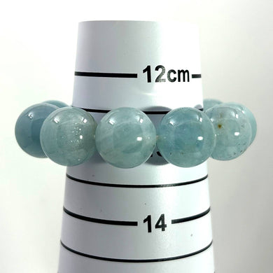 16mm Blue Aquamarine Beads Stretchy Bracelet