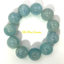 Load image into Gallery viewer, 16mm Blue Aquamarine Beads Stretchy Bracelet