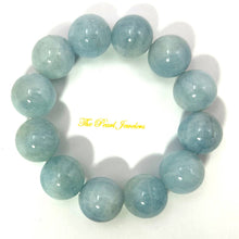 Load image into Gallery viewer, 16mm Blue Aquamarine Beads Stretchy Bracelet