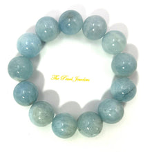 Load image into Gallery viewer, 16mm Blue Aquamarine Beads Stretchy Bracelet
