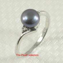 Load image into Gallery viewer, Solid Sterling Silver .925 Blue-Gray Freshwater Pearl with CZ Accent Ring