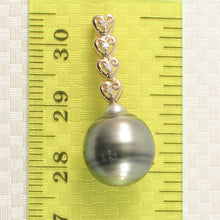 Load image into Gallery viewer, Blue-Green Baroque Pearl &amp; Diamond 14k Heart-Bale Pendant