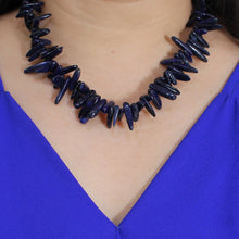 Load image into Gallery viewer, Blue Lapis Chip Necklace – Jumbo Spring Ring Clasp