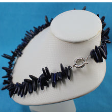 Load image into Gallery viewer, Blue Lapis Chip Necklace – Jumbo Spring Ring Clasp