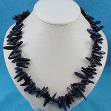 Load image into Gallery viewer, Blue Lapis Chip Necklace – Jumbo Spring Ring Clasp
