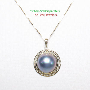 Blue Mabe Pearl Pendant – 14k Yellow Gold Surround Setting
