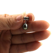 Load image into Gallery viewer, Blue Pearl Pendant – 14k White Gold Tunnel Bail + Diamonds