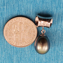Load image into Gallery viewer, Blue Pearl Pendant – 14k White Gold Tunnel Bail + Diamonds