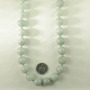 10mm Celadon Jadeite Necklace – 14K Yellow Gold Clasp