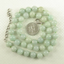 Load image into Gallery viewer, Celadon Green Jadeite Bead Necklace – Knotted with .925 Silver